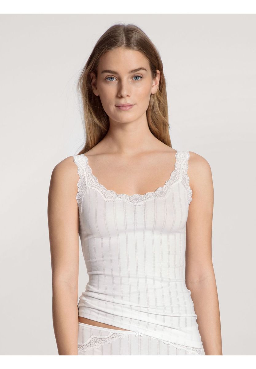 Baumwoll Tank Top mit Spitze