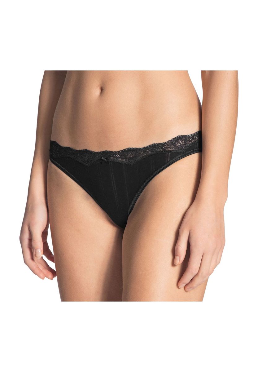 Hüftslip mit Spitzenbesatz