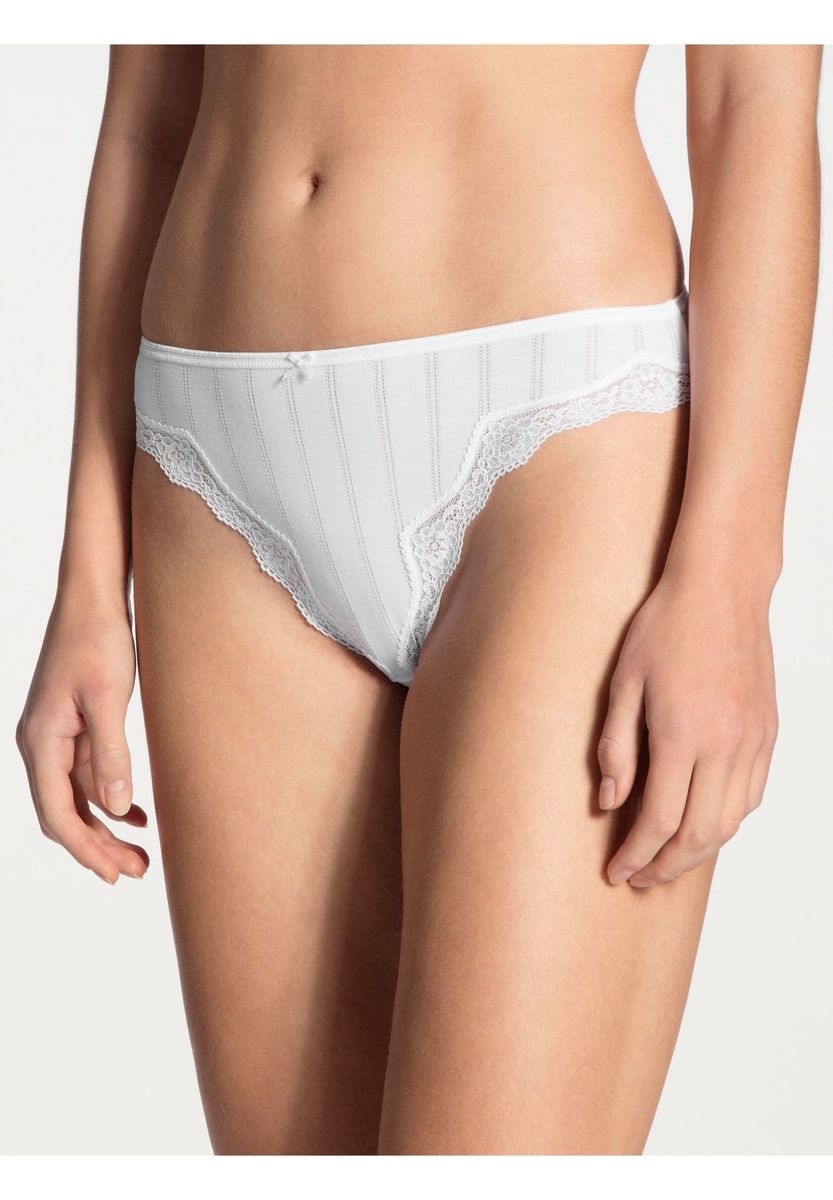 Eleganter Baumwollslip mit Spitzenbesatz