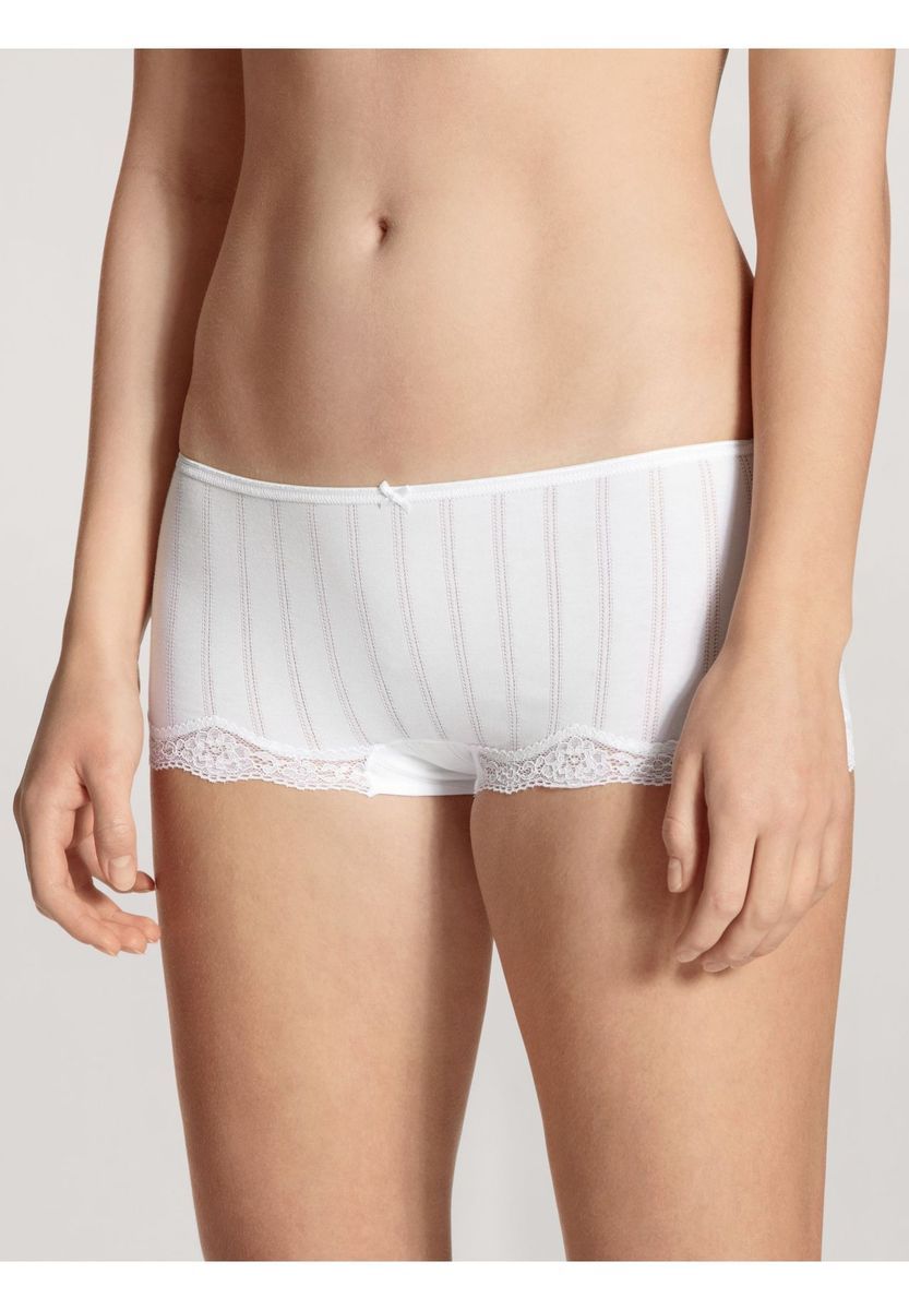 Baumwollmischung Slip mit Spitzenbesatz