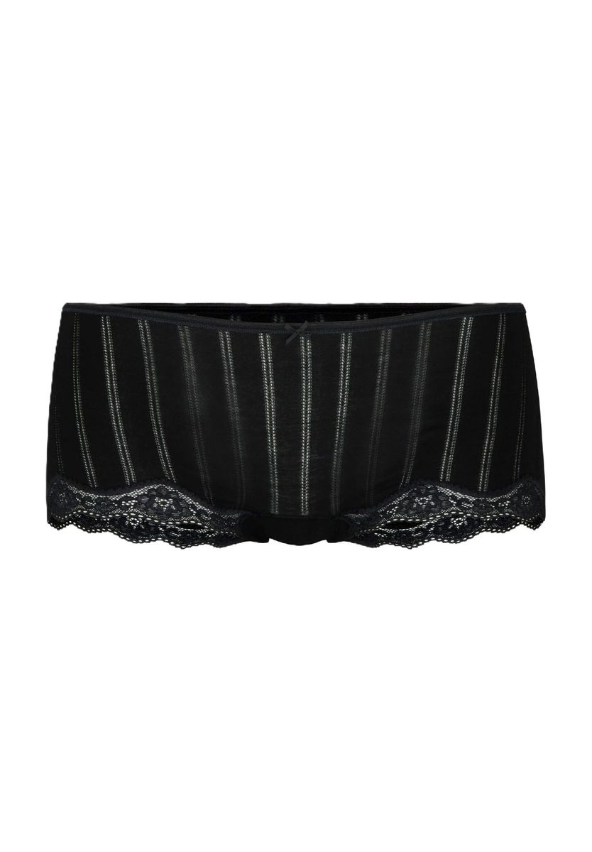 Jersey-Panty mit Streifen und Spitzensaum