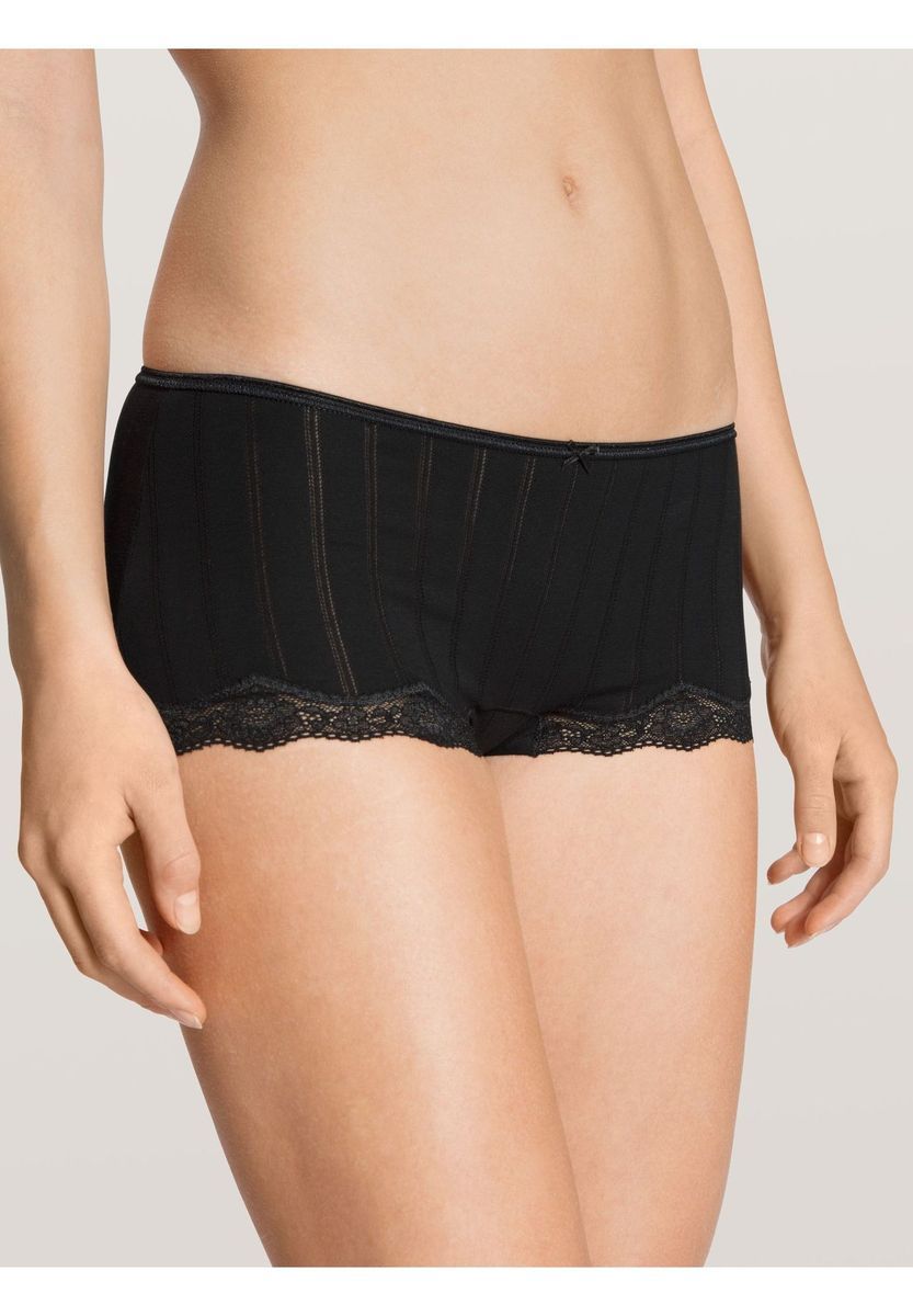 Jersey-Panty mit Streifen und Spitzensaum