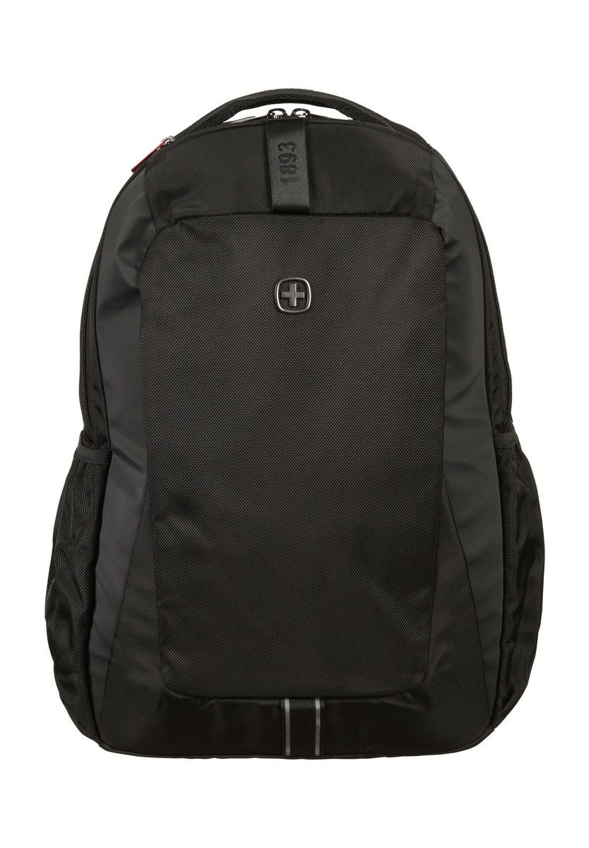 Schwarzer Business Laptop Rucksack mit gepolsterten Trägern