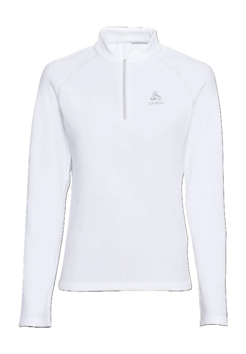 Weißes Langarmshirt mit halbem Reißverschluss