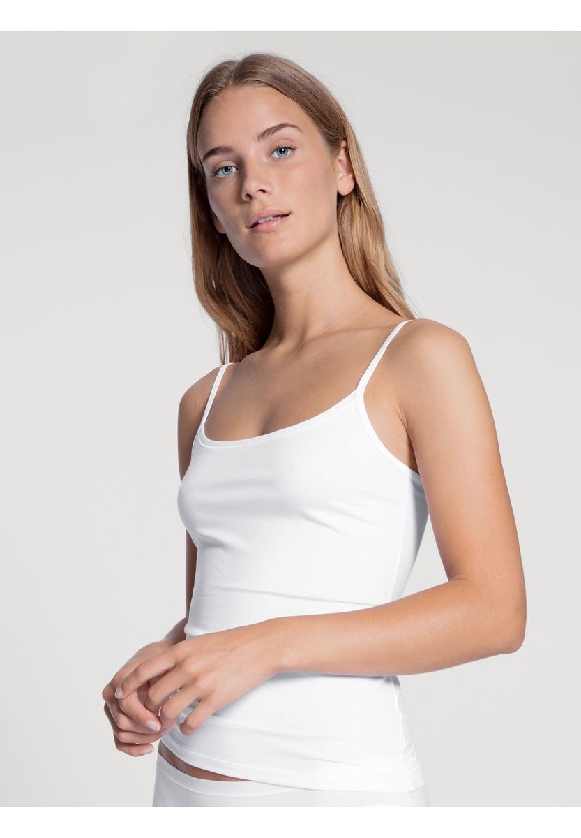 Klassisches Baumwollmischung Spaghetti-Träger Top