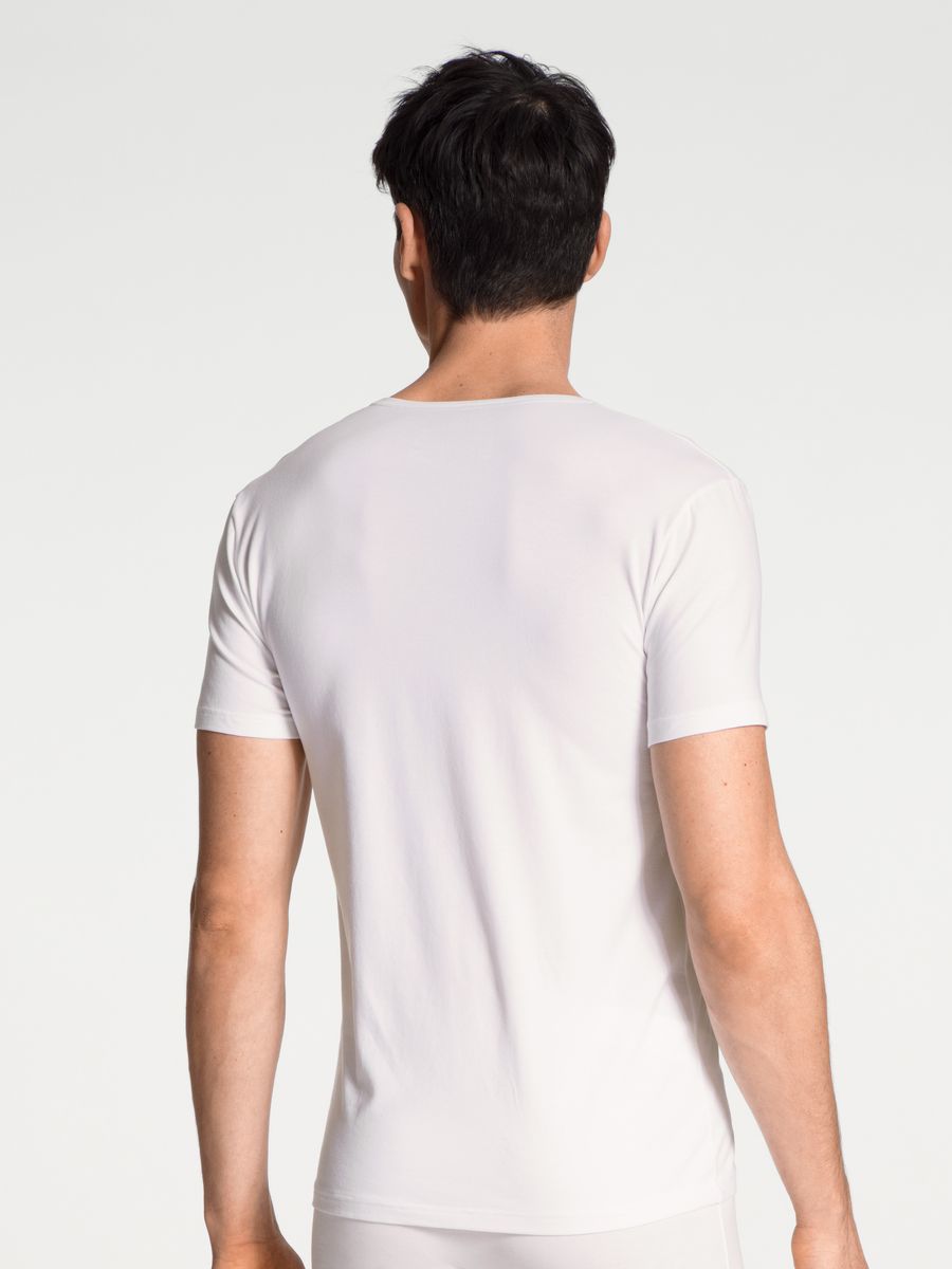 Klassisches V-Ausschnitt Baumwoll T-Shirt