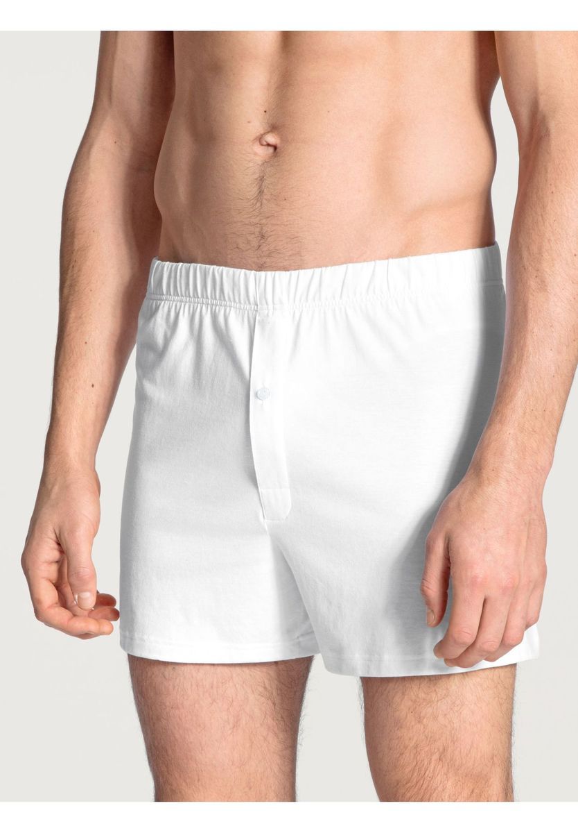 Klassische Baumwoll-Boxershorts mit Knopfleiste