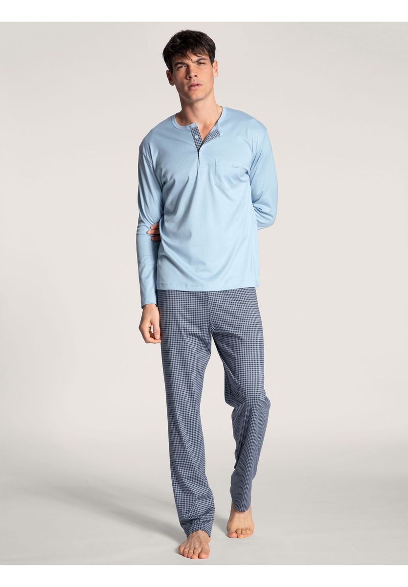 Herren Langarm Baumwoll Schlafanzug Set