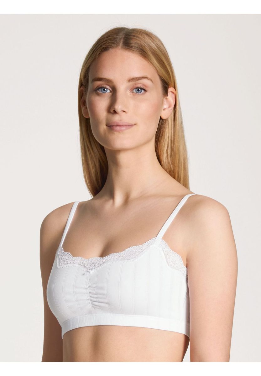 Baumwollmischung Bralette mit Spitzendetail