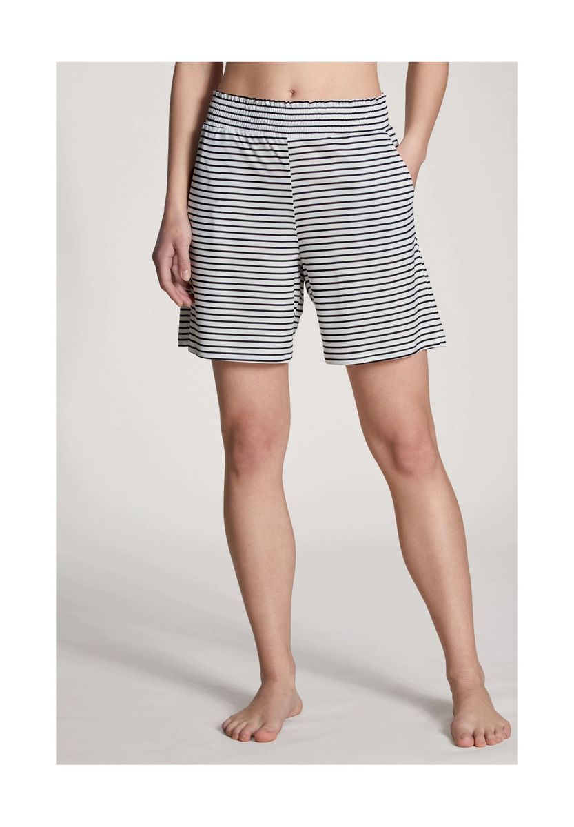 Gestreifte, hochtaillierte Schlafshorts