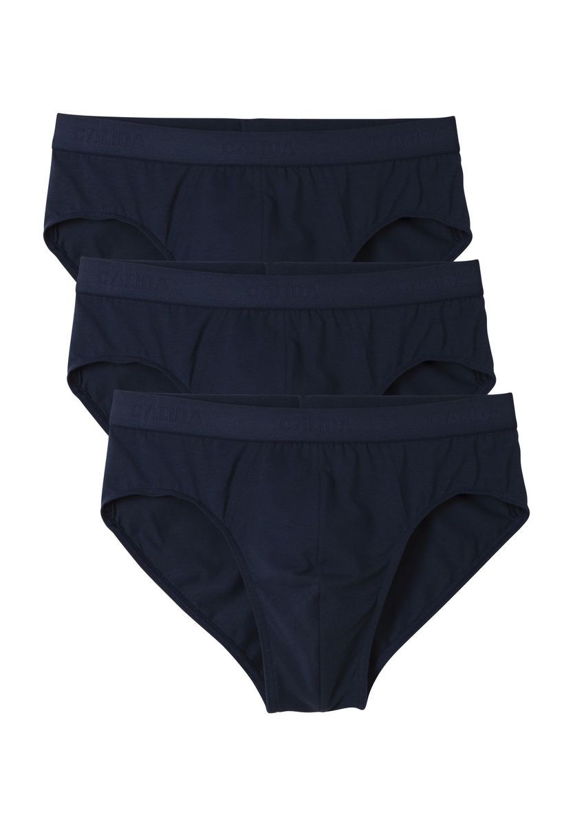 Herren Marineblau Baumwollmischung Slips 3er-Pack