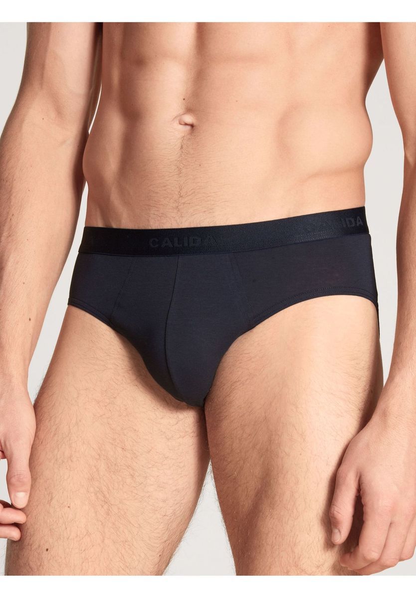 Herren Marineblau Baumwollmischung Slips 3er-Pack