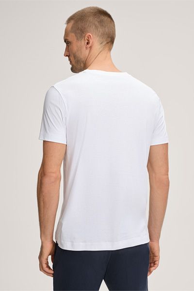 Windsor Gabriello weißes T-Shirt Schweizer Baumwolle Rundhals Kurzarm