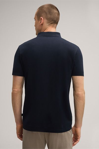 Marc O'Polo Baumwoll-Piqué-Polo-Shirt Floro in Marineblau