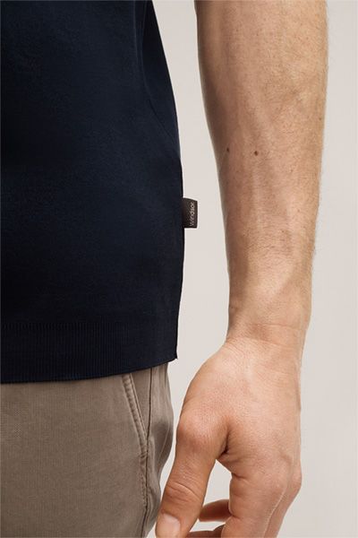 Marc O'Polo Baumwoll-Piqué-Polo-Shirt Floro in Marineblau