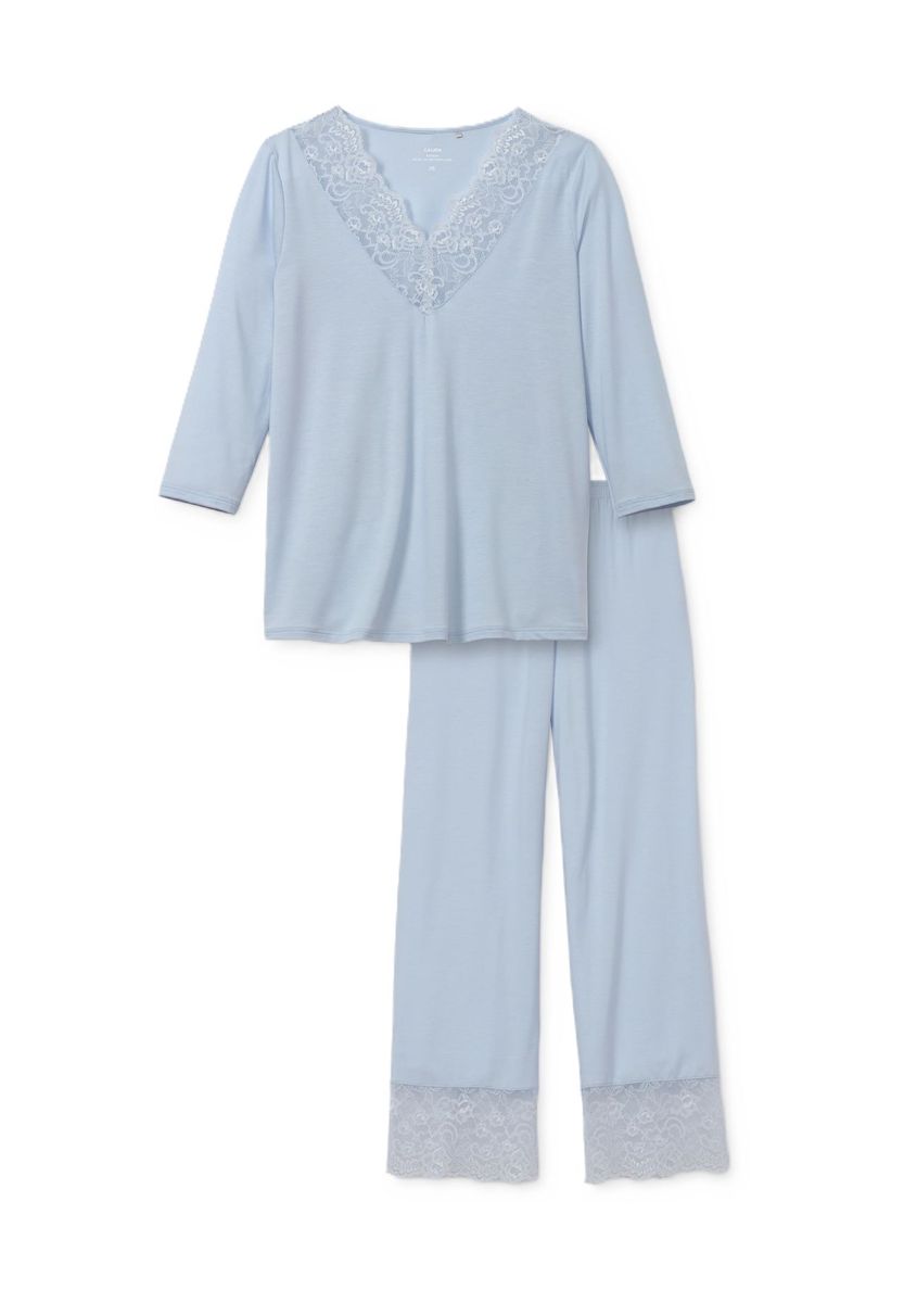 CALIDA Damen 7/8-Pyjama Elegant Dreams, blau, L