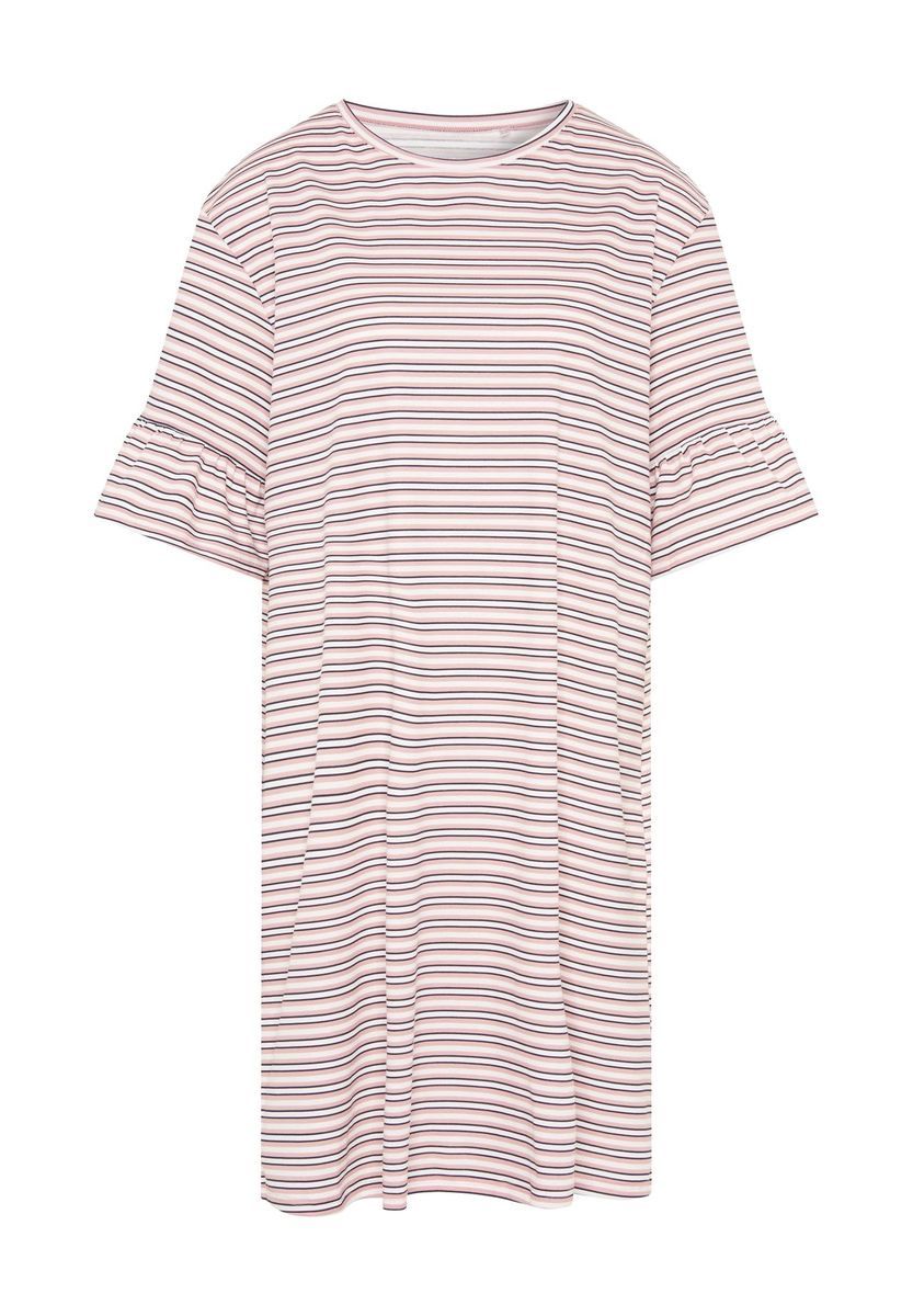 Gestreiftes Loungewear Kleid aus Baumwollstrick