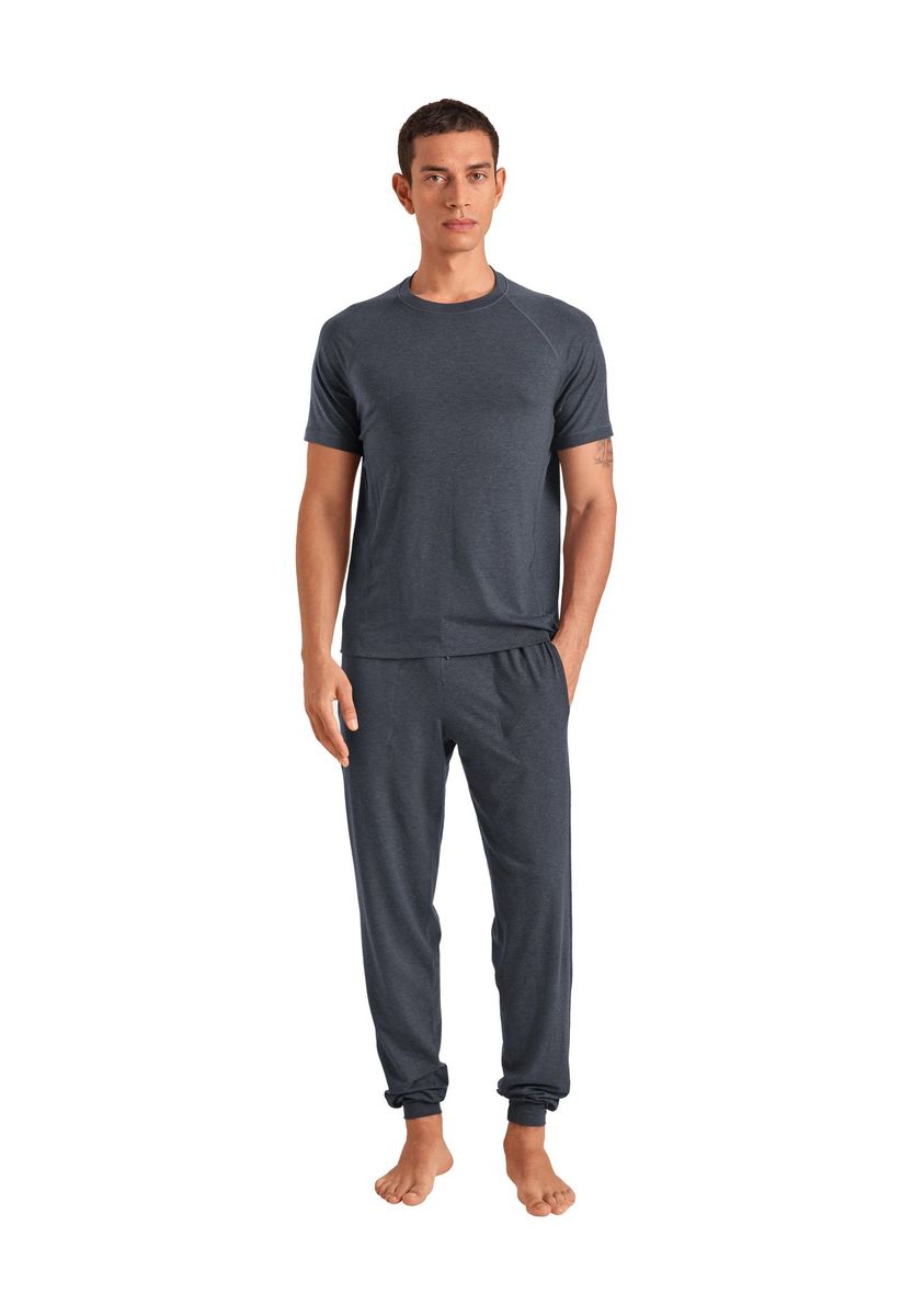 Herren Schlafanzug-Oberteil Wärmend Wollmischung