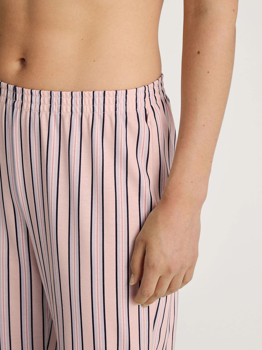 Gestreifte Baumwoll-Loungewear Schlafhose