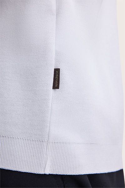 Windsor Floro Weißes Baumwoll-T-Shirt Rundhalsausschnitt Gerippter Saum