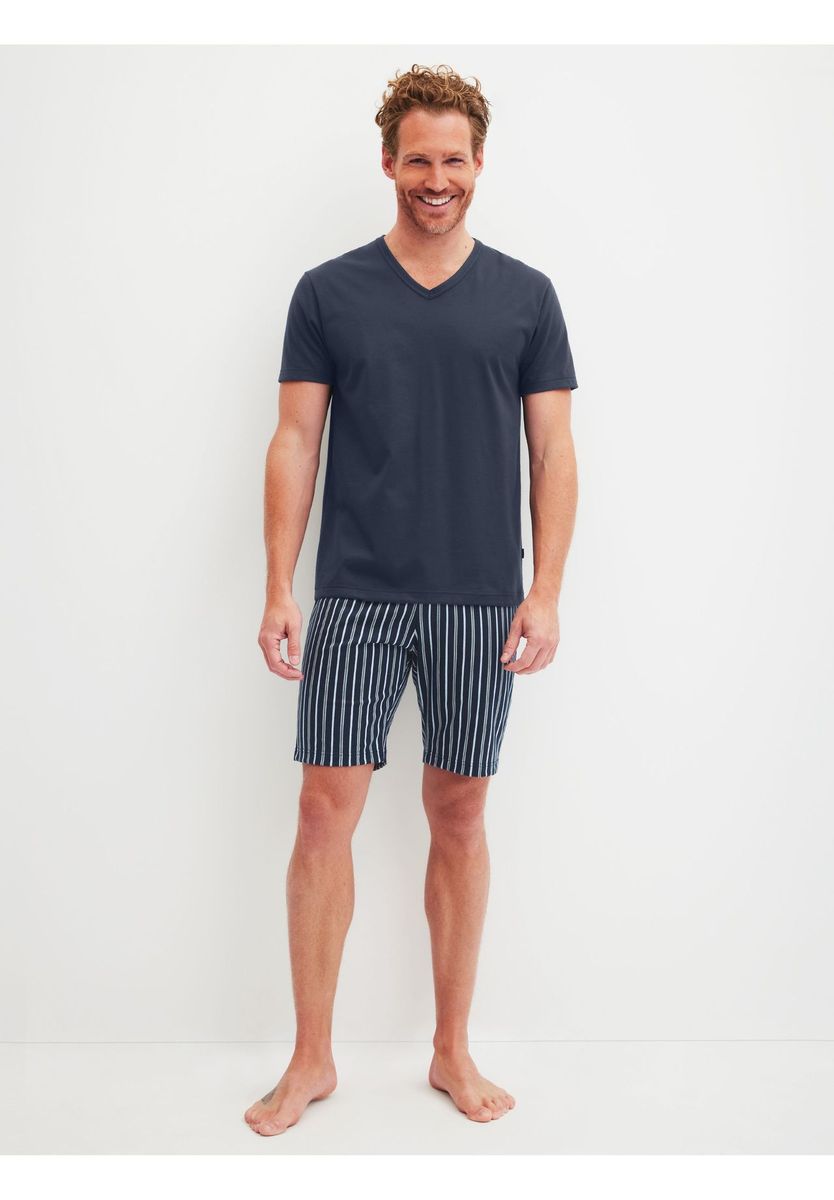 Lässiges Baumwoll-T-Shirt mit V-Ausschnitt