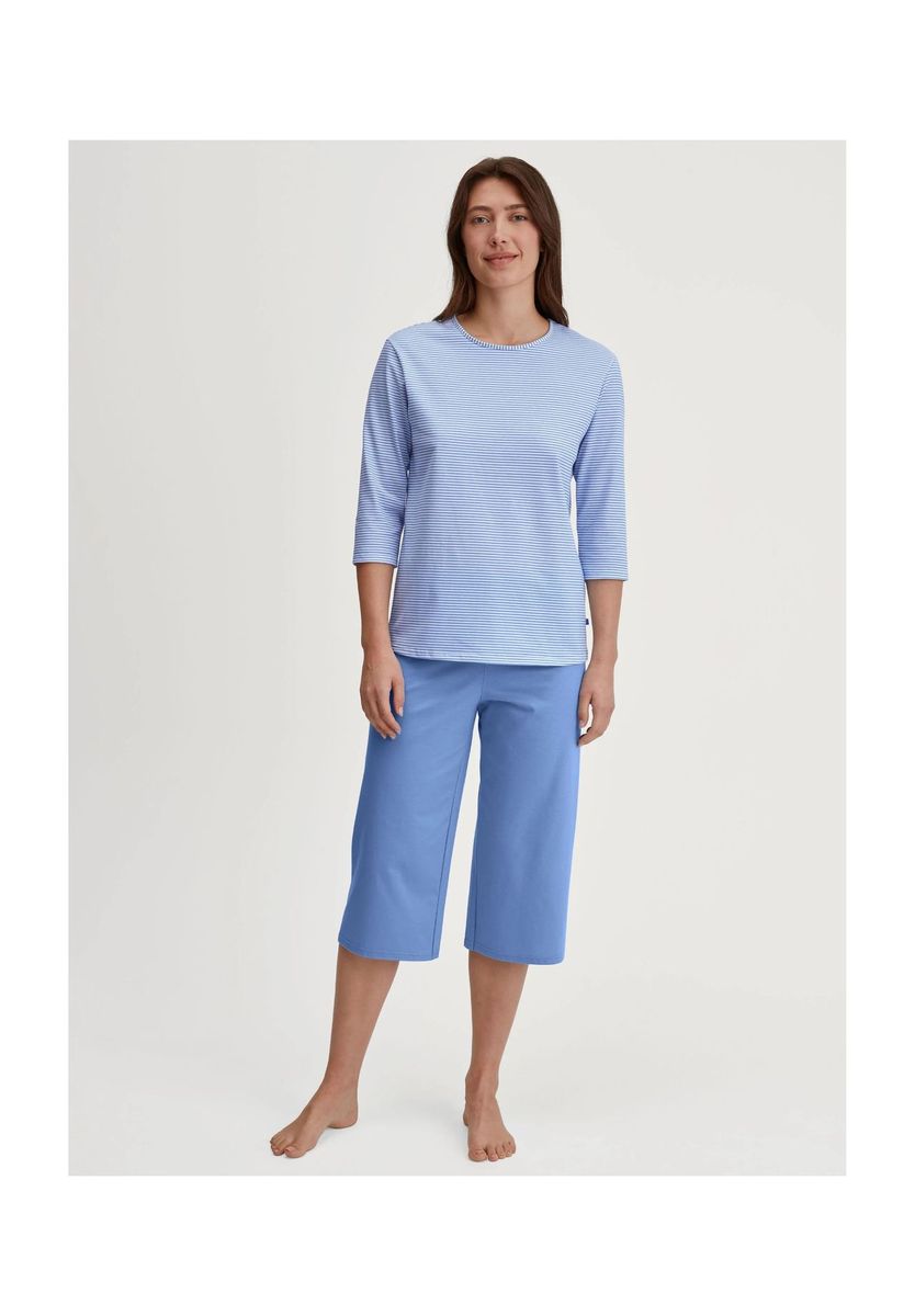 Gestreiftes Baumwoll Capri Pyjama Set