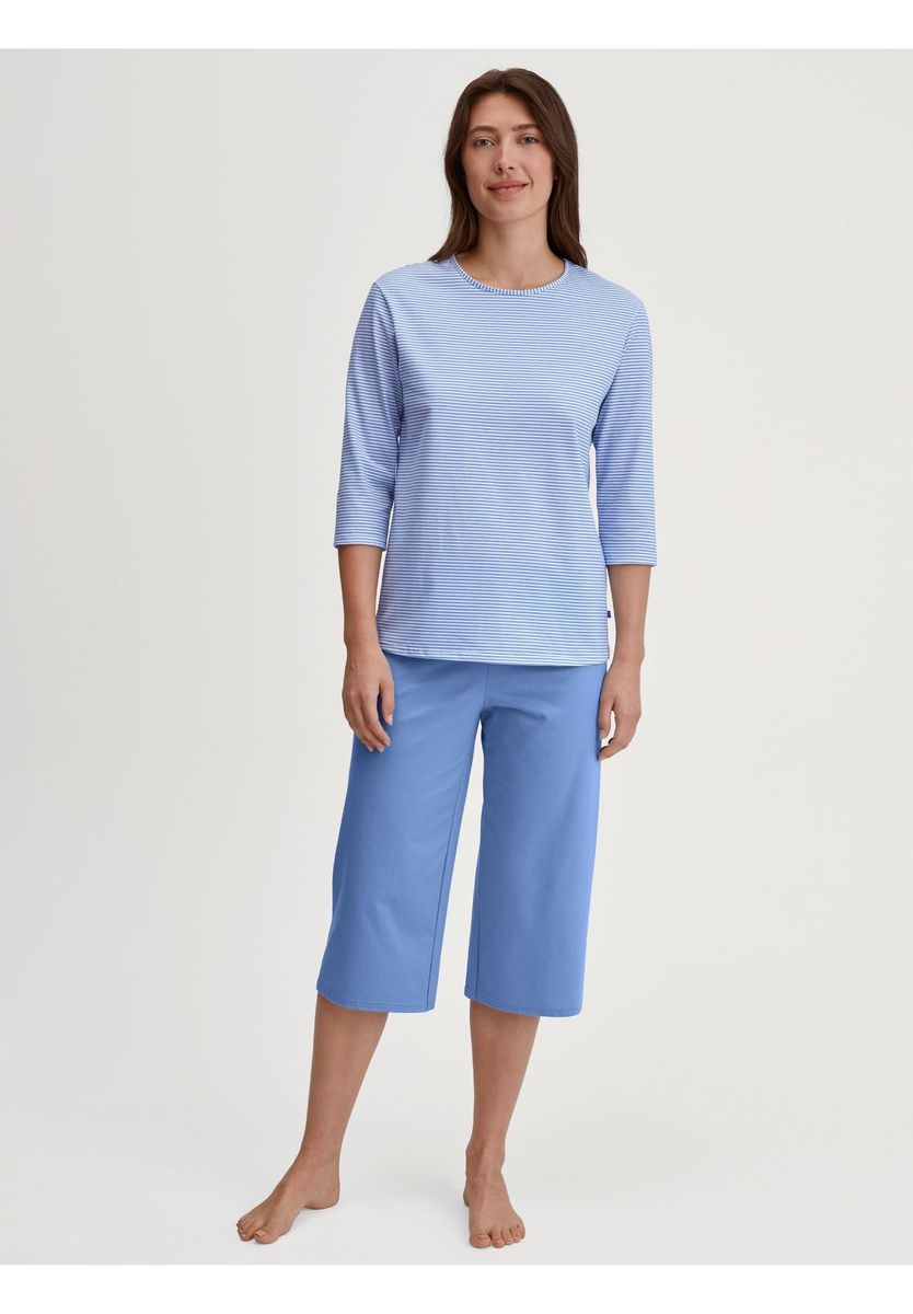 Gestreiftes Baumwoll Capri Pyjama Set