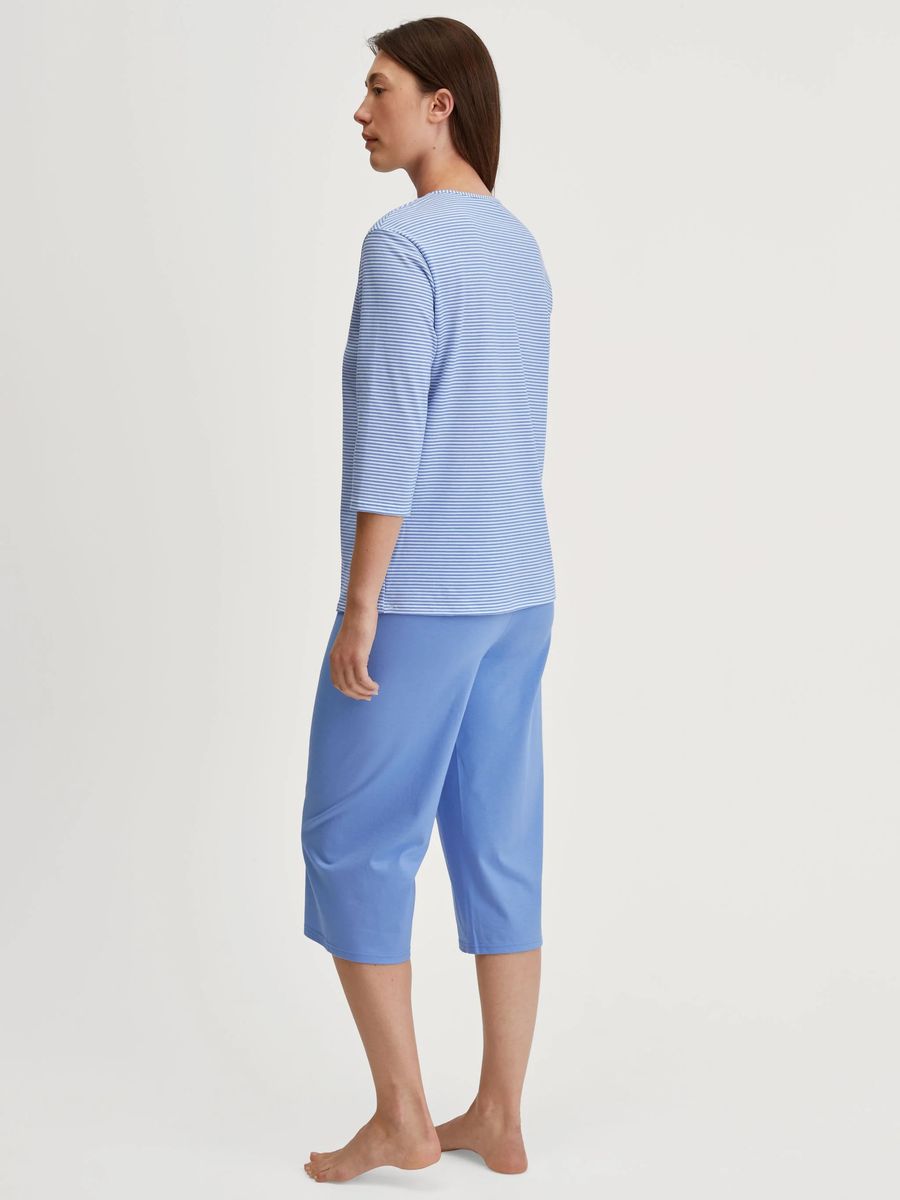 Gestreiftes Baumwoll Capri Pyjama Set