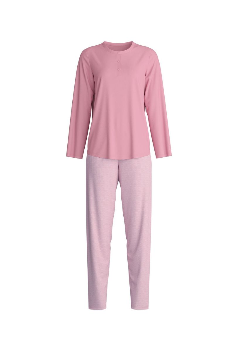 CALIDA Damen Pyjama, lang Striped Dreams, rosa, XS