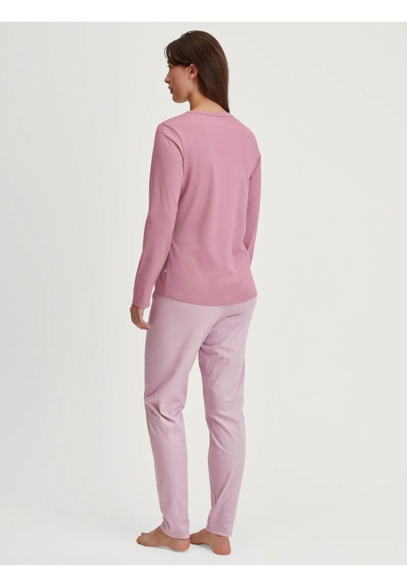 CALIDA Damen Pyjama, lang Striped Dreams, rosa, XS