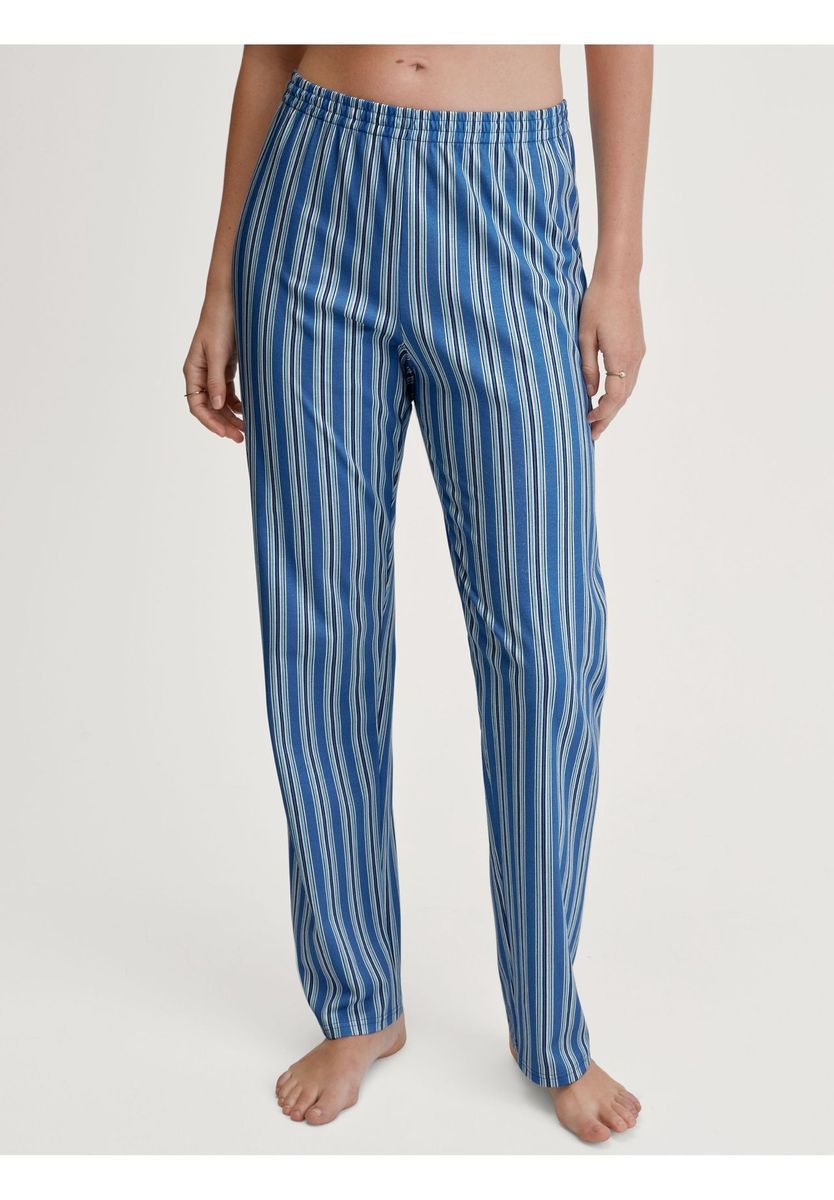 Gestreifte Baumwoll-Loungewear-Schlafanzughose