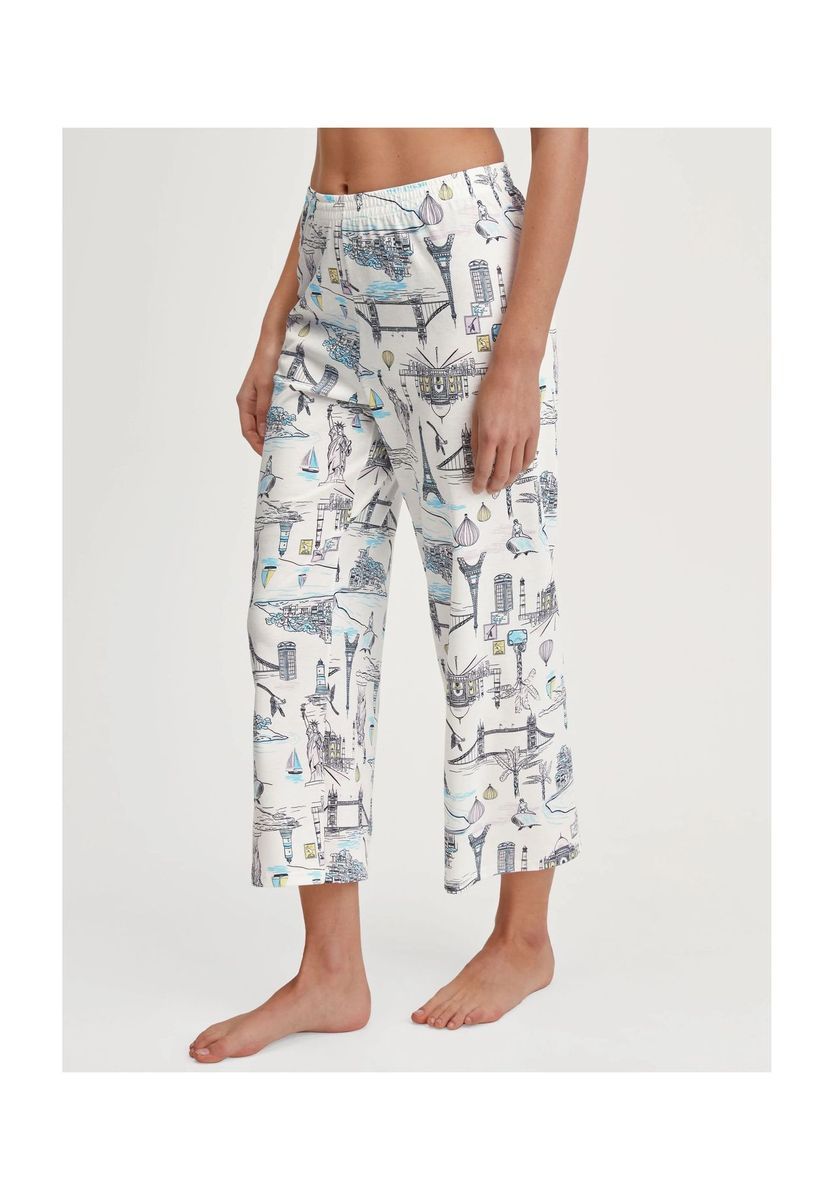 CALIDA Favourites Sleep Schlafanzug-Hose, Baumwolle, 7/8-lang, für Damen, weiß, XS