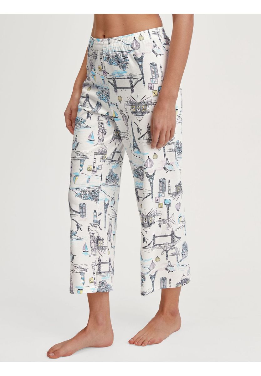 CALIDA Favourites Sleep Schlafanzug-Hose, Baumwolle, 7/8-lang, für Damen, weiß, XS