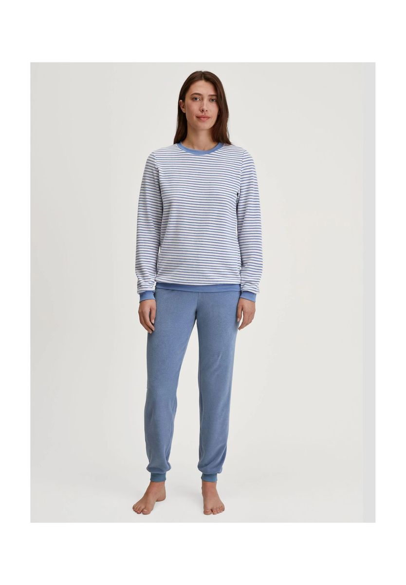 CALIDA Soft Dreams Schlafanzug, Rundhals-Ausschnitt, für Damen, blau, M