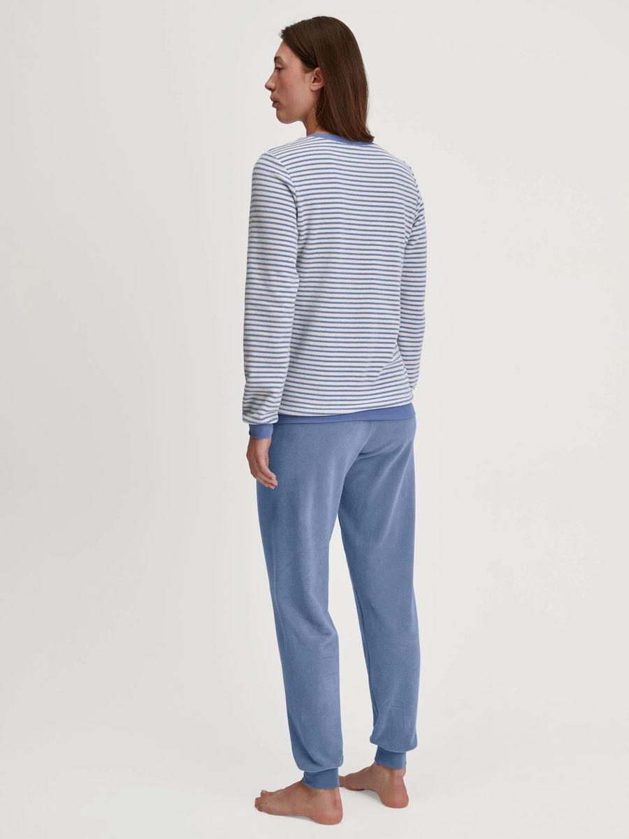 CALIDA Soft Dreams Schlafanzug, Rundhals-Ausschnitt, für Damen, blau, M