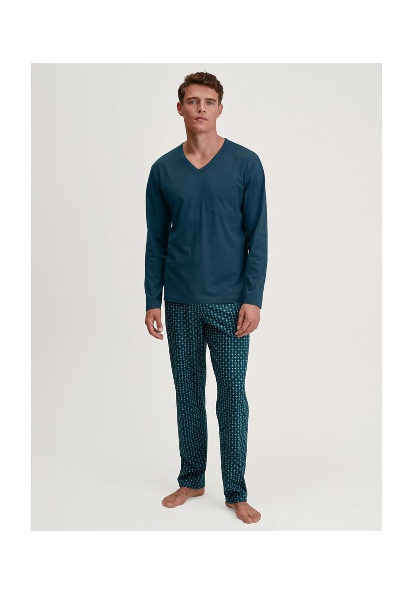 Herren Baumwoll Schlafanzug Set, Relax Imprint