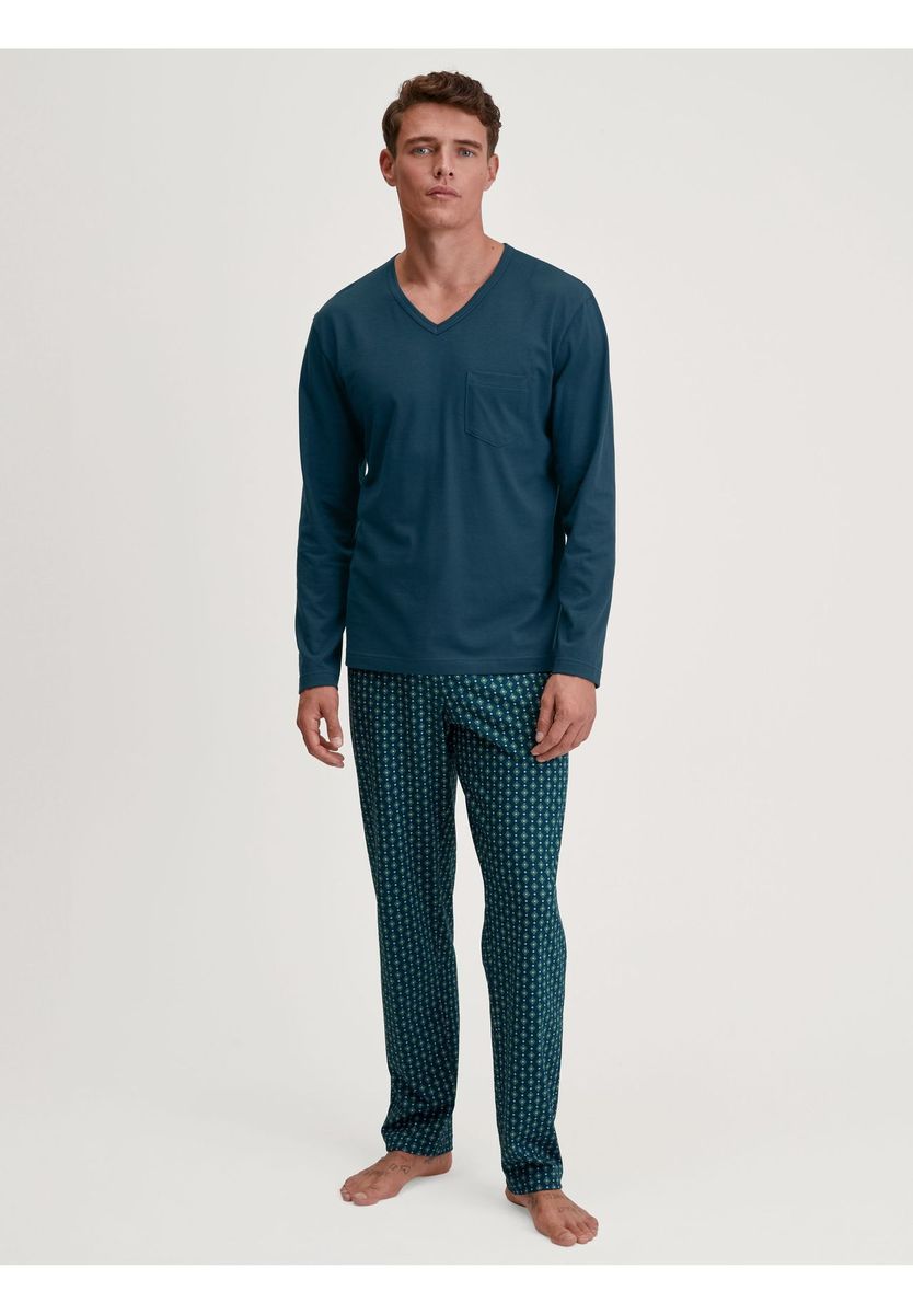 Herren Baumwoll Schlafanzug Set, Relax Imprint