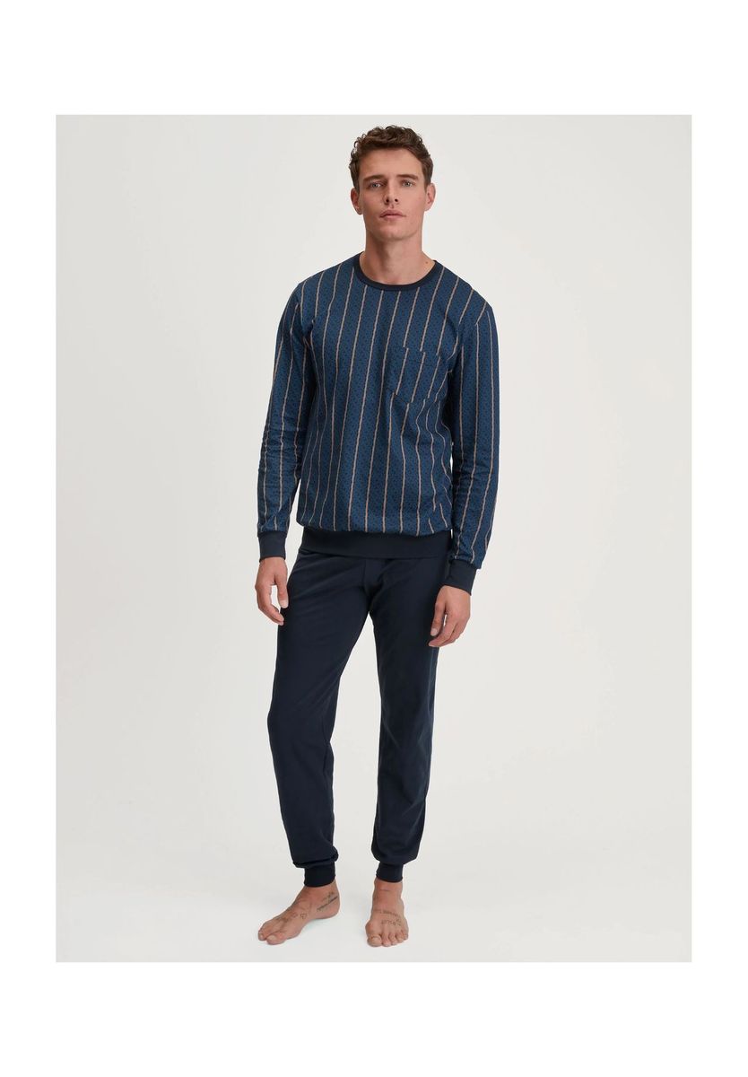 Herren Schlafanzug aus Bio-Baumwolle mit Streifen