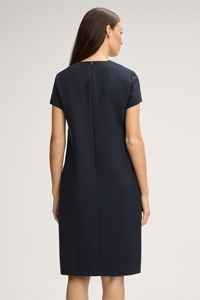 Windsor Marineblaues Crêpe Eggshape Kleid mit V-Ausschnitt und Taschen