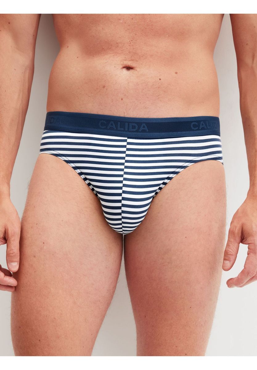 Gestreifte Herrenslips aus Baumwollmischung