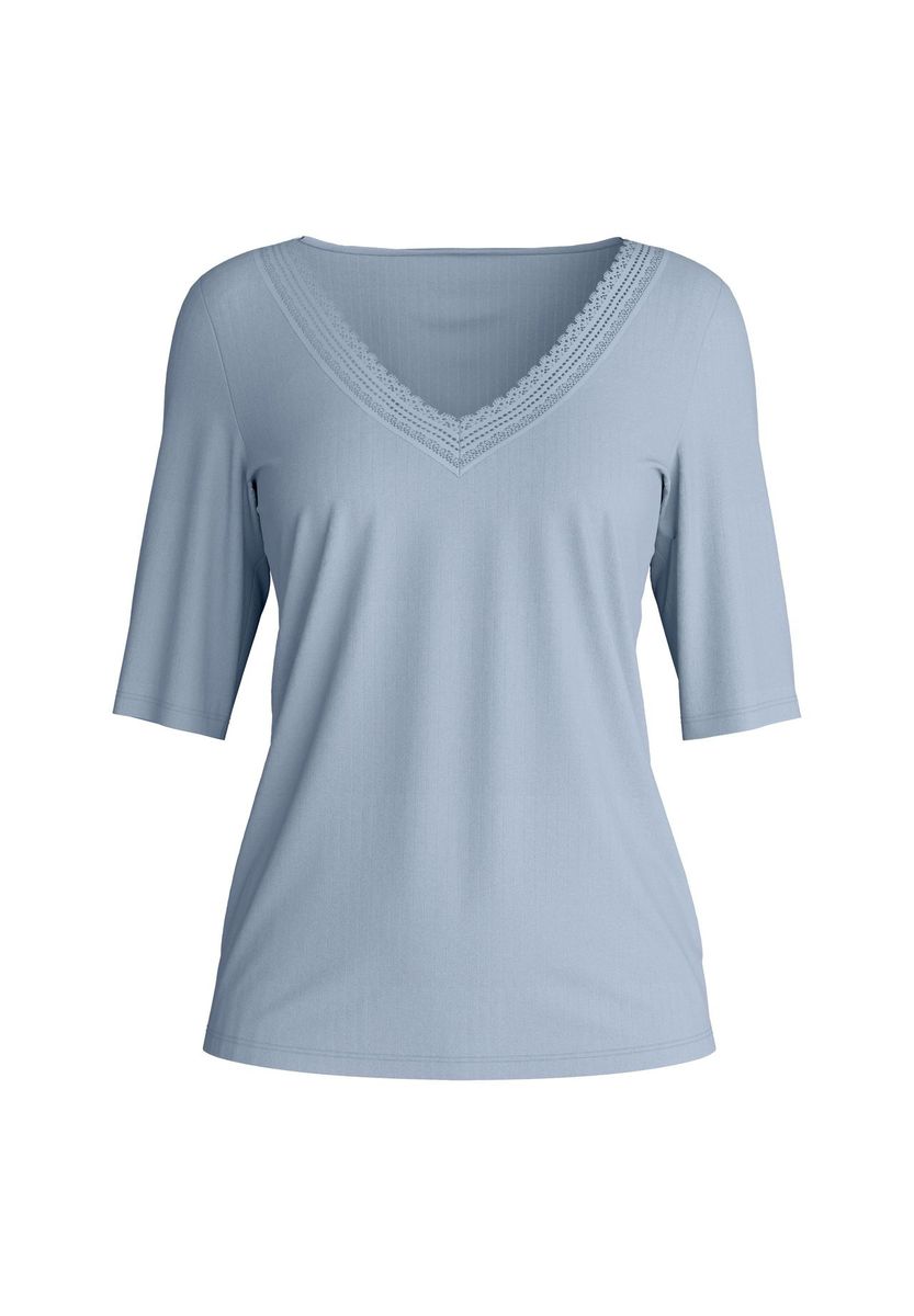 Elegantes Modalmischungs-T-Shirt mit V-Ausschnitt