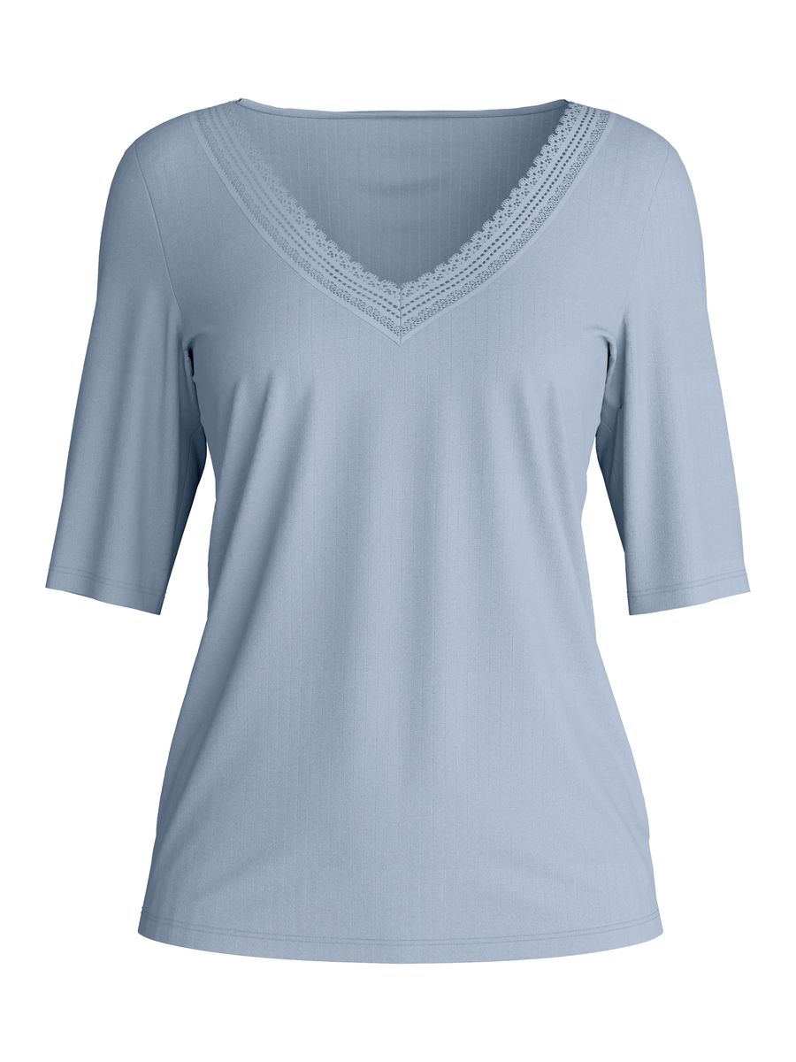 Elegantes Modalmischungs-T-Shirt mit V-Ausschnitt