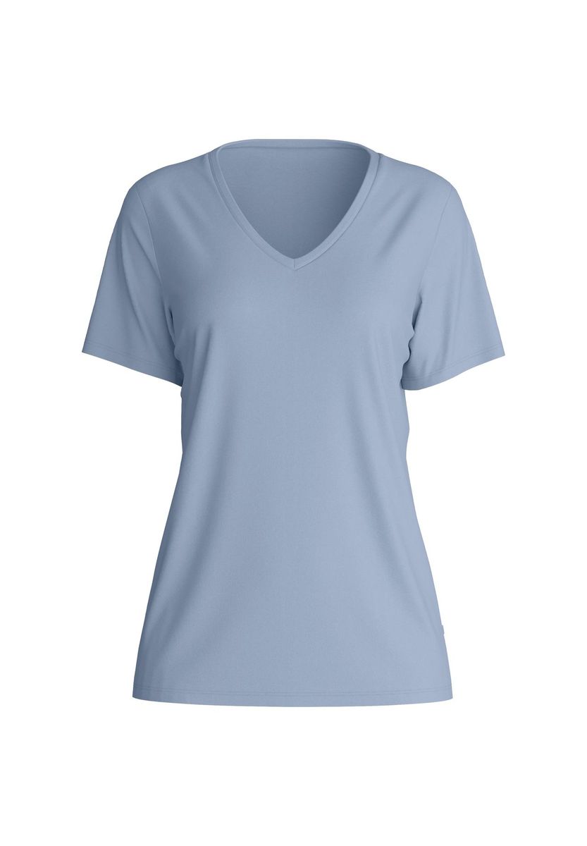 Lässiges V-Ausschnitt Baumwoll-T-Shirt