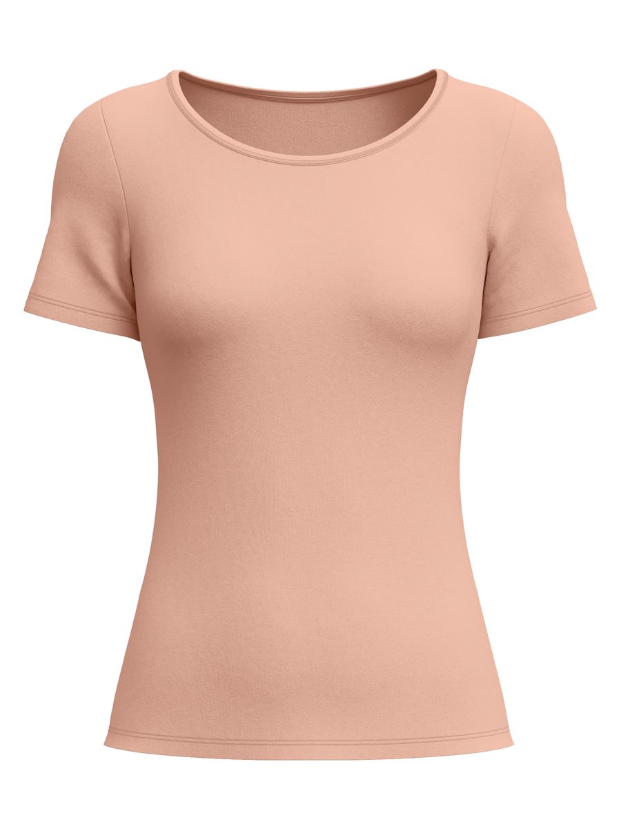 Figurbetontes kurzärmeliges Rundhals-T-Shirt