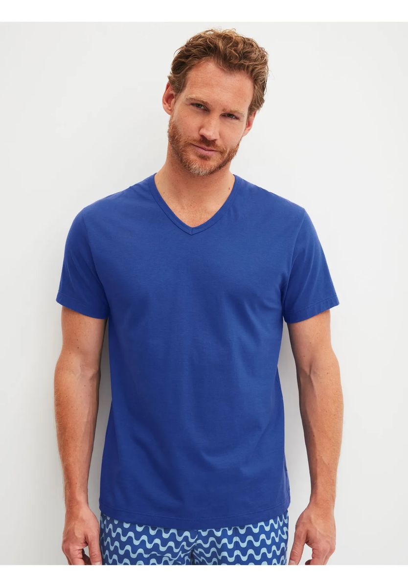 Klassisches Baumwoll T-Shirt mit Rundhalsausschnitt