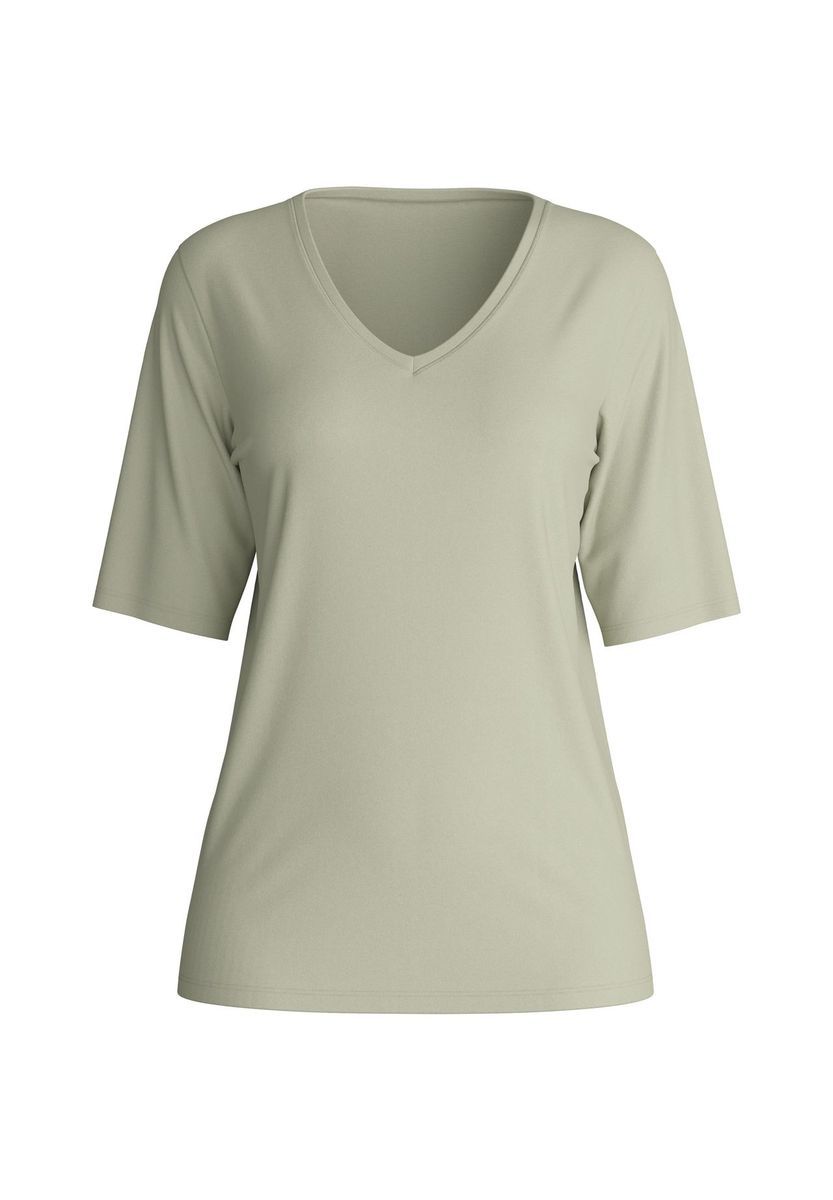 Klassisches V-Ausschnitt Kurzarm T-Shirt