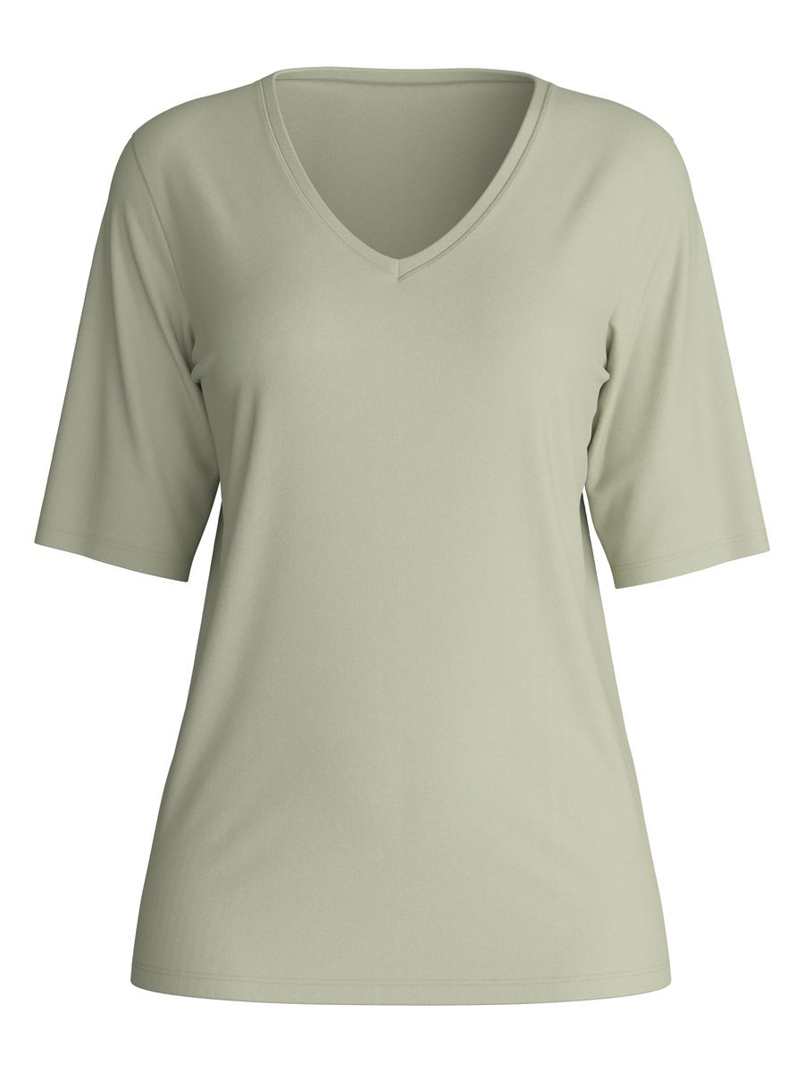 Klassisches V-Ausschnitt Kurzarm T-Shirt