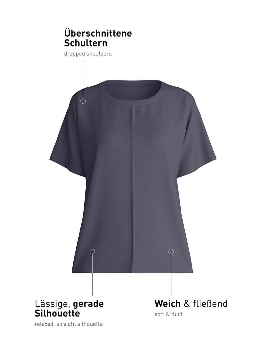Locker geschnittenes Modal-Mischgewebe T-Shirt