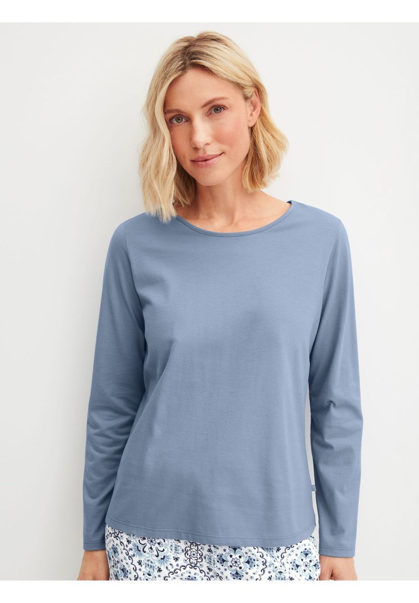 Klassisches Langarm Baumwoll-T-Shirt