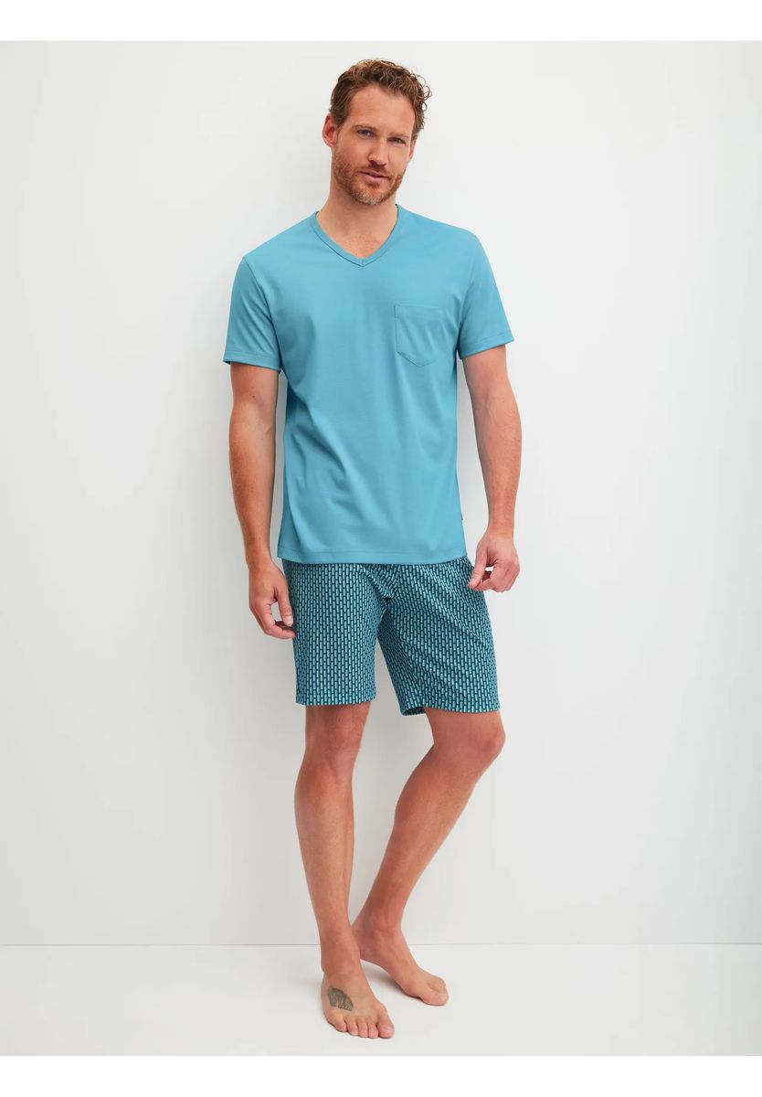 Gestreiftes Baumwoll-Pyjama-Set für Herren